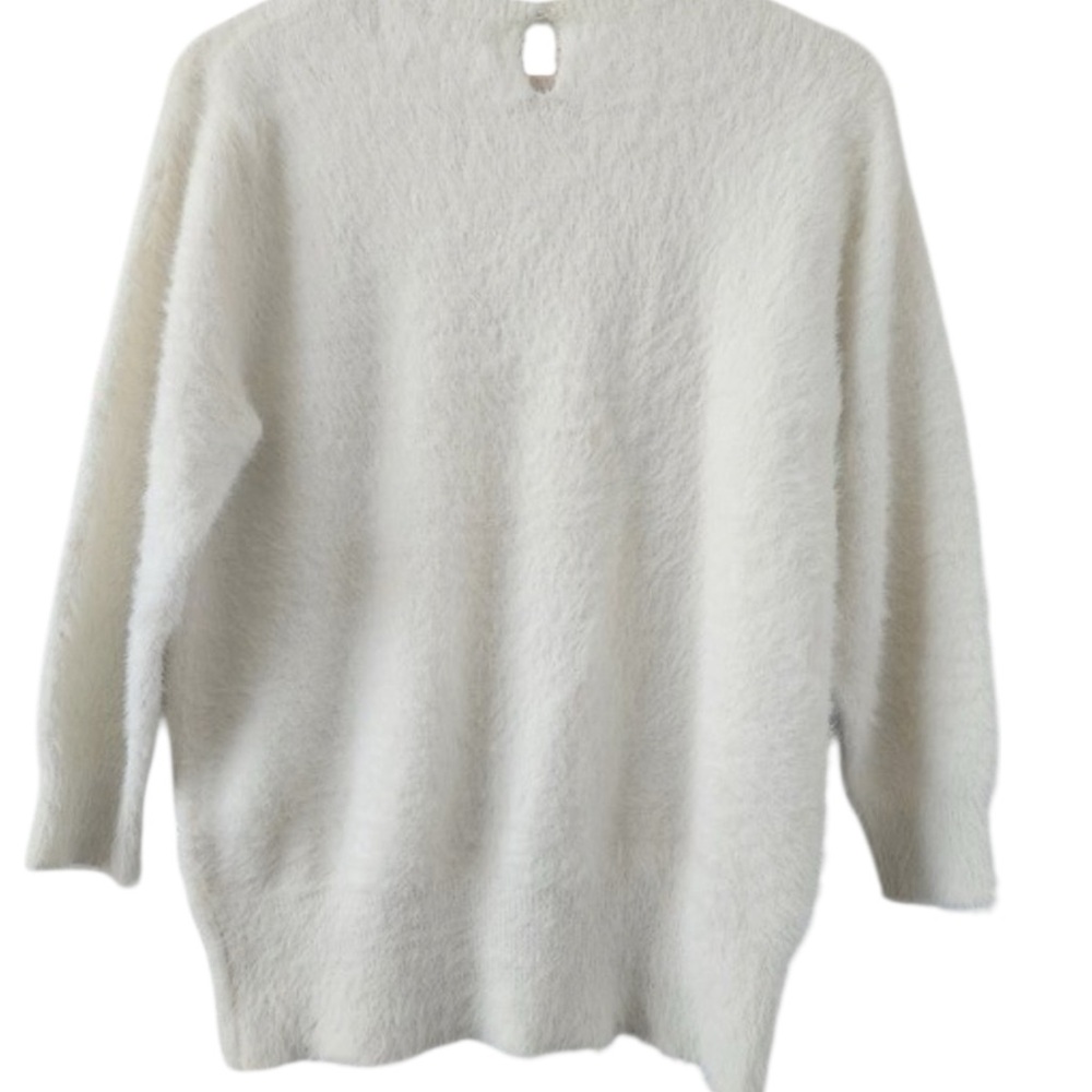 Anthropologie NWT Rosie Niera Aubade Pullover Fuzzy IVORY Sweater.Size Small - Picture 10 of 16